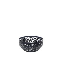 photo cactus! perforated fruit bowl in steel colored with resin, black 1